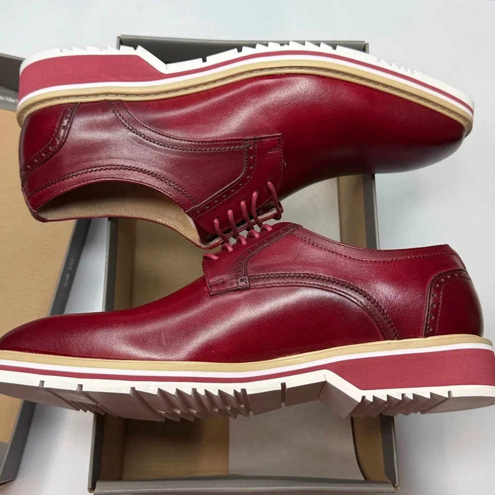 Stacy Adams Men's Barringer Plain Toe Oxford- Size 8- Red
